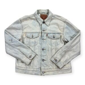 Levi's Trucker Jacket Women's Smal Denim Light Wash Embroidered Floral Boho